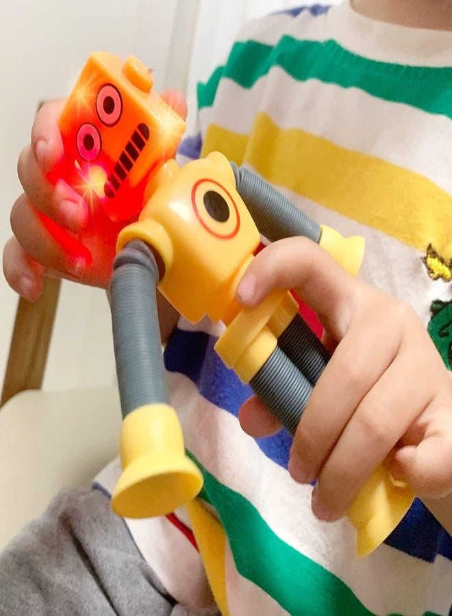 PANSHUB 4PCS Telescopic Suction Cup Robotics Toy, Pop Tubes Fidget Toys, Shape Changing Telescopic Sensory Tubes Fidget Tubes Sensory Toys Suction Toy, Funny Gift for Kids Boys Girls - Image 5